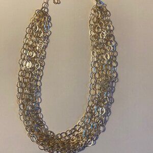 Sterling Silver Oval Link Multi-Chain Necklace 18" 10 strand lobster clasp